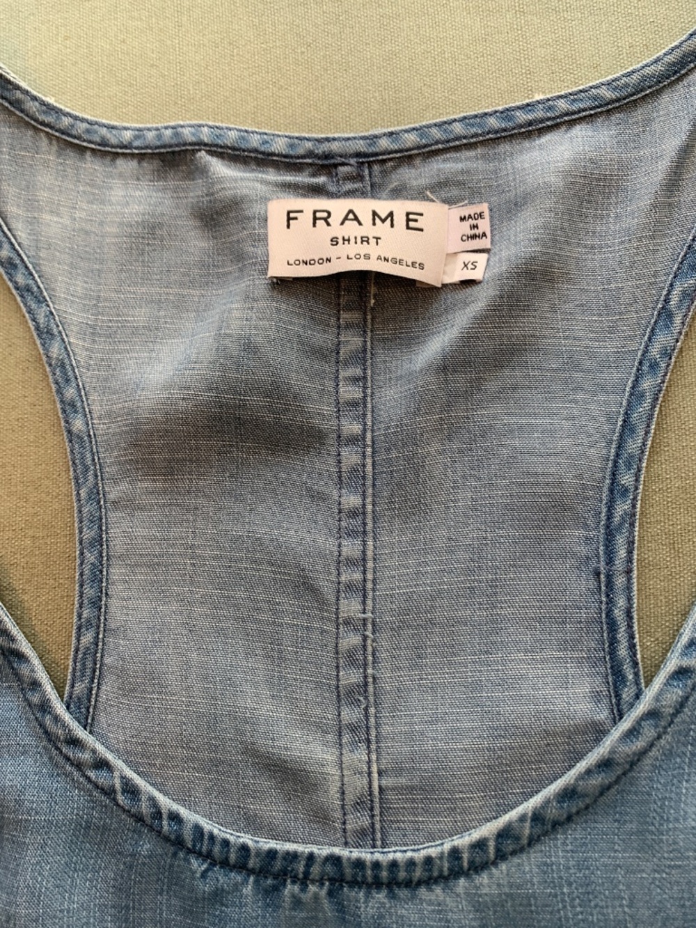 Frame Denim Light Blue Denim Tank Top - Picture 3 of 4